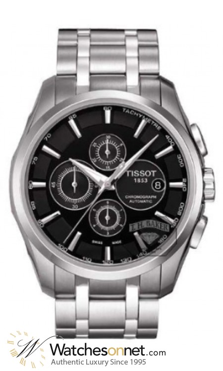 Tissot Couturier  Chronograph Automatic Men's Watch, Stainless Steel, Black Dial, T035.627.11.051.00