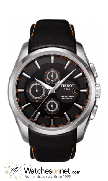 Tissot Couturier  Chronograph Automatic Men's Watch, Stainless Steel, Black Dial, T035.627.16.051.01