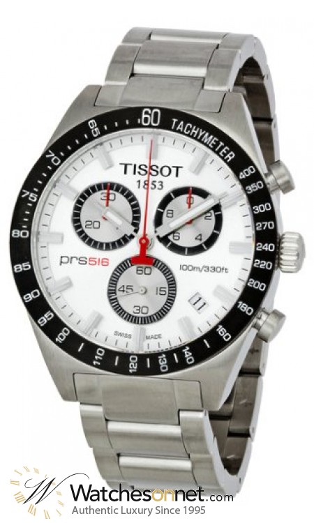 Tissot PRS516  Chronograph Quartz Men's Watch, Stainless Steel, Silver Dial, T044.417.21.031.00