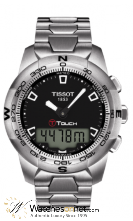 Tissot T Touch  Chronograph LCD Display Quartz Men's Watch, Stainless Steel, Black Dial, T047.420.11.051.00