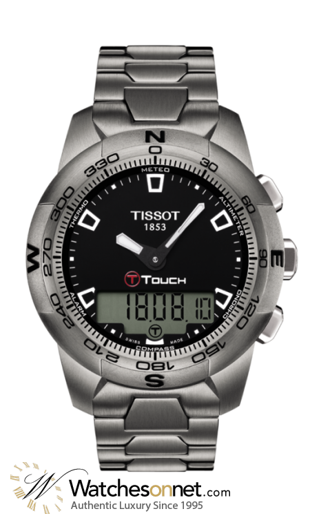 Tissot T-Touch II  Chronograph LCD Display Quartz Men's Watch, Titanium, Black Dial, T047.420.44.051.00