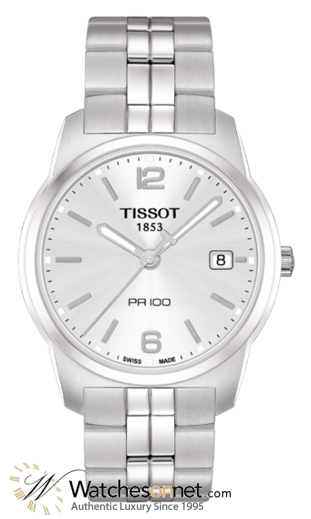 Tissot PR100  Quartz Men's Watch, Stainless Steel, Silver Dial, T049.410.11.037.01