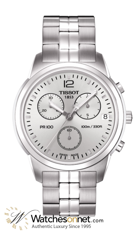 Tissot PR100  Chronograph Quartz Men's Watch, Stainless Steel, Silver Dial, T049.417.11.037.00