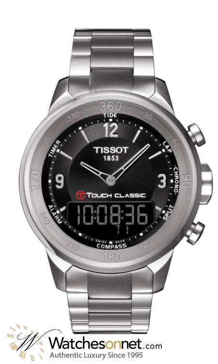 Tissot T-Touch  Chronograph LCD Display Quartz Men's Watch, Stainless Steel, Black Dial, T083.420.11.057.00