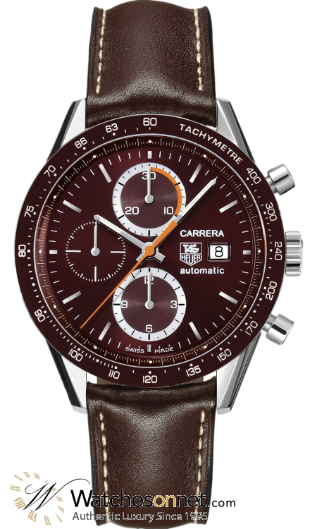 Tag Heuer Carrera  Chronograph Automatic Men's Watch, Stainless Steel, Brown Dial, CV2013.FC6234