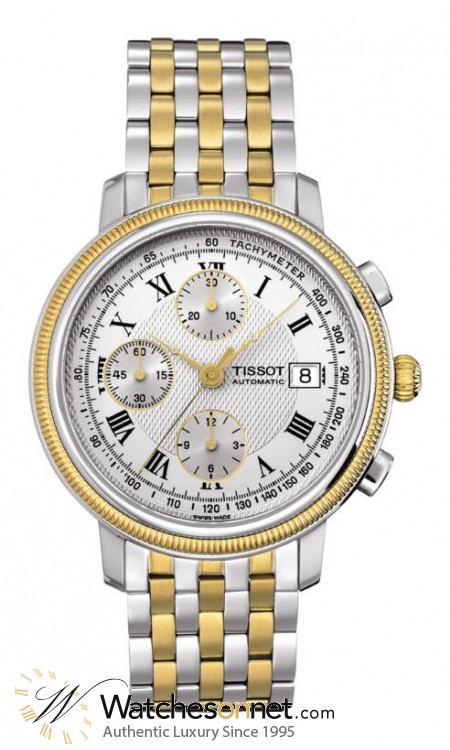 Tissot T-Gold  Chronograph Automatic Men's Watch, Steel & 18K Yellow Gold, Silver Dial, T045.427.22.033.00