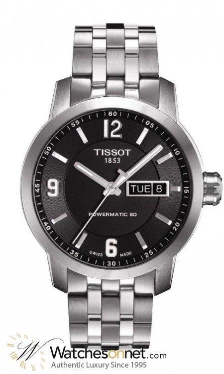 Tissot PRC200  Chronograph Automatic Men's Watch, Stainless Steel, Black Dial, T055.430.11.057.00