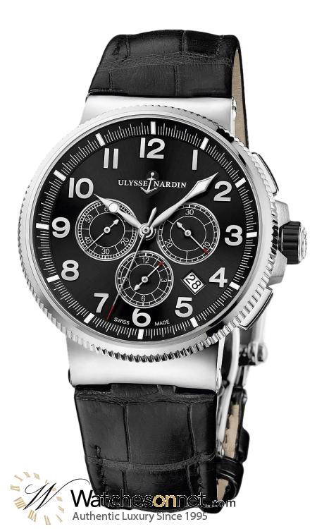 Ulysse Nardin Marine Chronometer  Automatic Men's Watch, Titanium & Stainless Steel, Black Dial, 1503-150/62