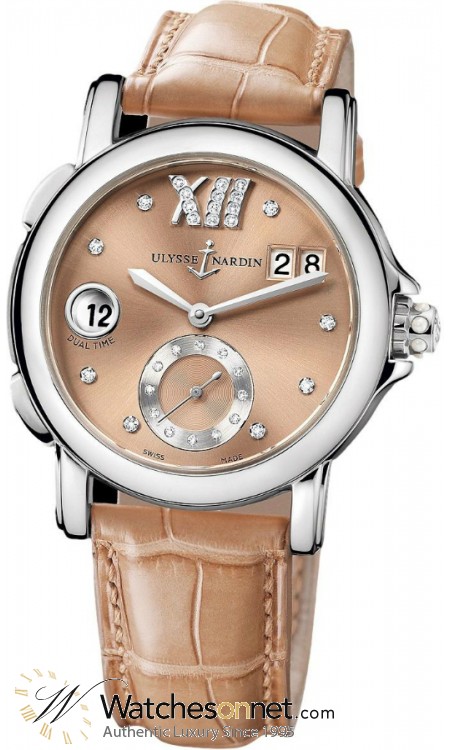 Ulysse Nardin Nifty / Functional  Automatic Women's Watch, Stainless Steel, Brown & Diamonds Dial, 243-22/30-09