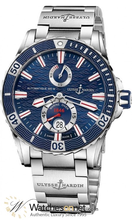 Ulysse Nardin Maxi Marine Diver  Automatic Men's Watch, Stainless Steel, Blue Dial, 263-10-7M/93