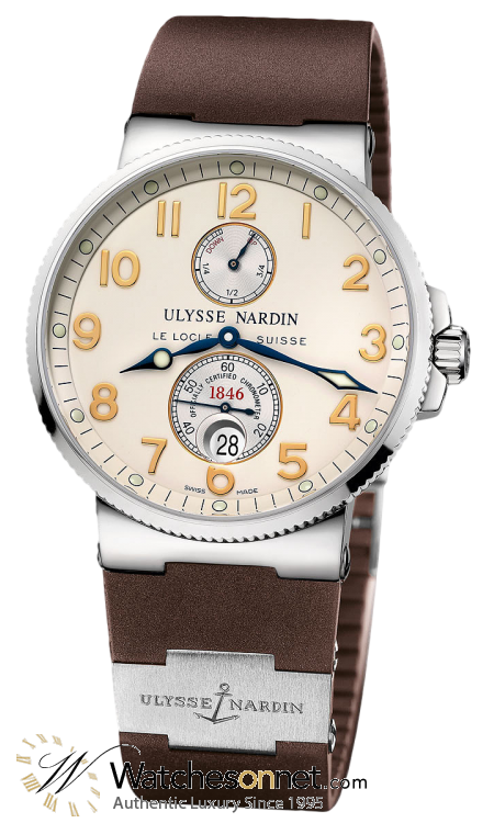 Ulysse Nardin Marine Chronometer  Automatic Men's Watch, Stainless Steel, White Dial, 263-66-3/60