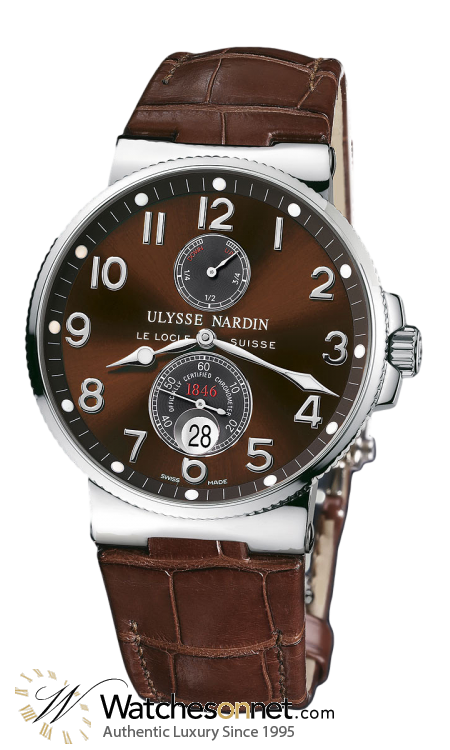 Ulysse Nardin Marine Chronometer  Automatic Men's Watch, Stainless Steel, Brown Dial, 263-66/625