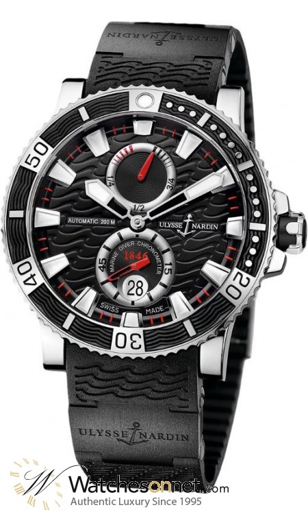 Ulysse Nardin Maxi Marine Diver  Automatic Men's Watch, Titanium & Stainless Steel, Black Dial, 263-90-3C/72
