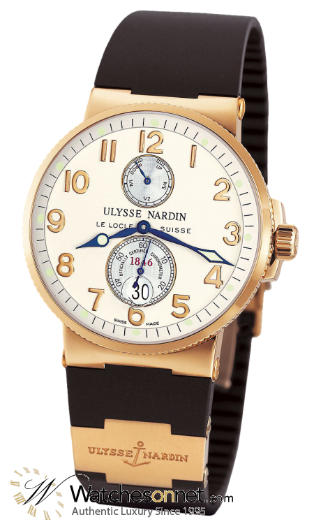 Ulysse Nardin Marine Chronometer  Automatic Men's Watch, 18K Rose Gold, Silver Dial, 266-66-3