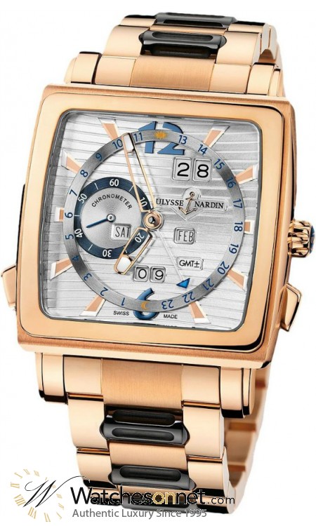 Ulysse Nardin Nifty / Functional  Automatic Men's Watch, 18K Rose Gold, Silver Dial, 326-90-8M/91