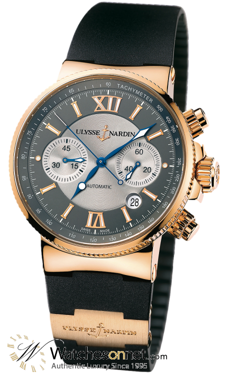 Ulysse Nardin Marine Chronometer  Automatic Men's Watch, 18K Rose Gold, Anthracite Dial, 356-66-3/319