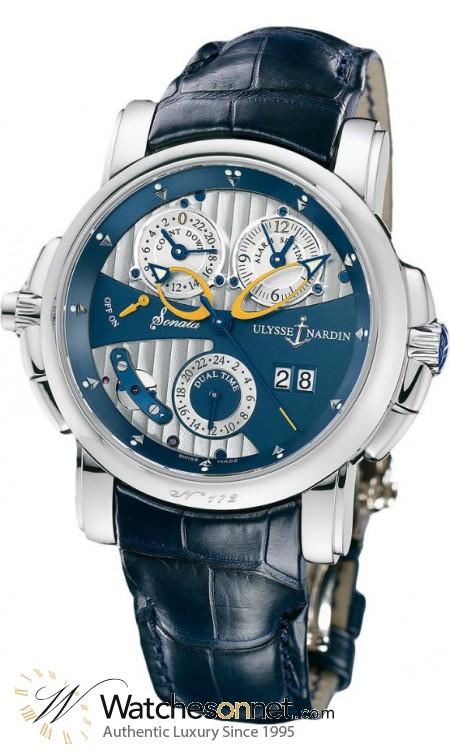 Ulysse Nardin Nifty / Functional  Automatic Men's Watch, 18K White Gold, Blue Dial, 670-88/213