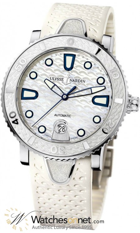 Ulysse Nardin Maxi Marine Diver  Automatic Women's Watch, Stainless Steel, White Dial, 8103-101-3/00