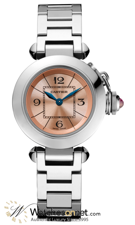 Cartier Miss Pasha  Quartz Women's Watch, Stainless Steel, Pink Dial, W3140008
