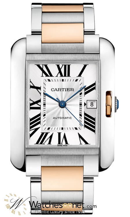 Cartier Tank Anglaise  Automatic Men's Watch, Stainless Steel, Silver Dial, W5310006