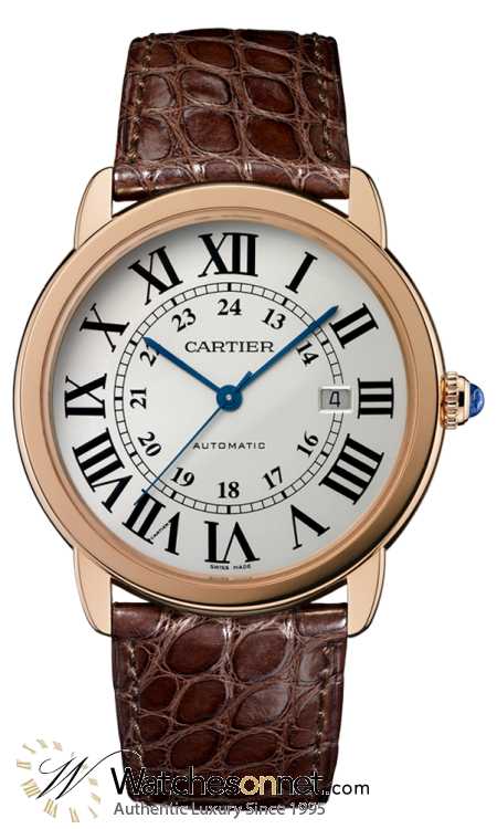 Cartier Ronde Solo  Automatic Men's Watch, 18K Rose Gold, Silver Dial, W6701009