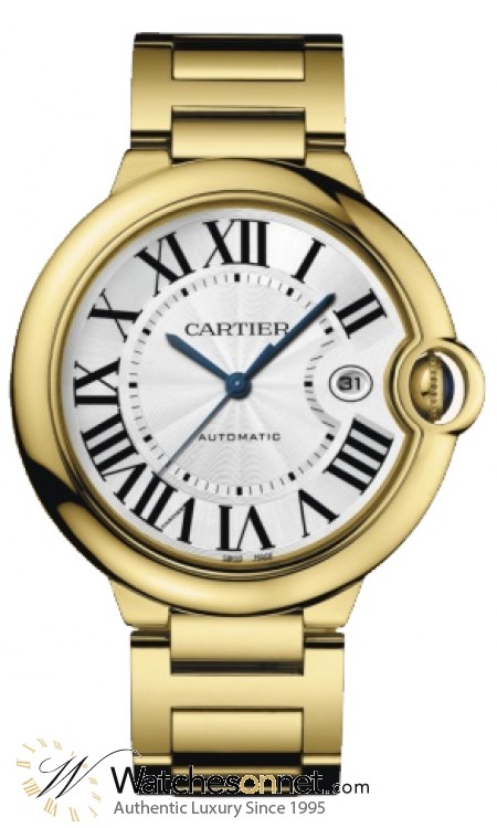 Cartier Ballon Bleu  Automatic Men's Watch, 18K Yellow Gold, Silver Dial, W69005Z2