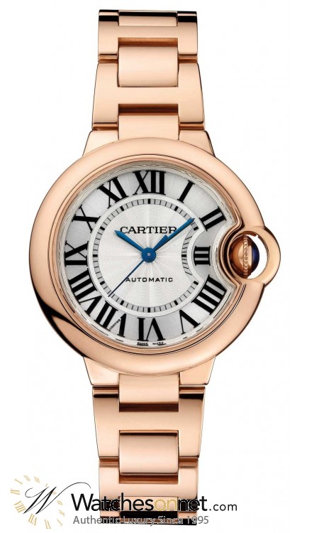 Cartier Ballon Bleu  Automatic Women's Watch, 18K Rose Gold, Silver Dial, W6920068