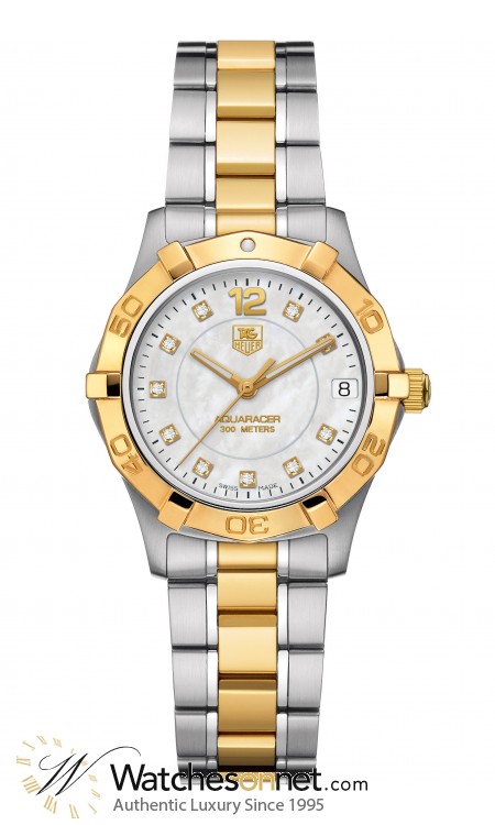 Tag Heuer Aquaracer  Quartz Women's Watch, Gold Plated, White Dial, WAF1320.BB0820