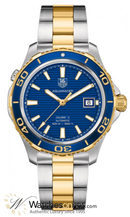 Tag Heuer Aquaracer 500M  Automatic Men's Watch, 18K Gold Plated, Blue Dial, WAK2120.BB0835