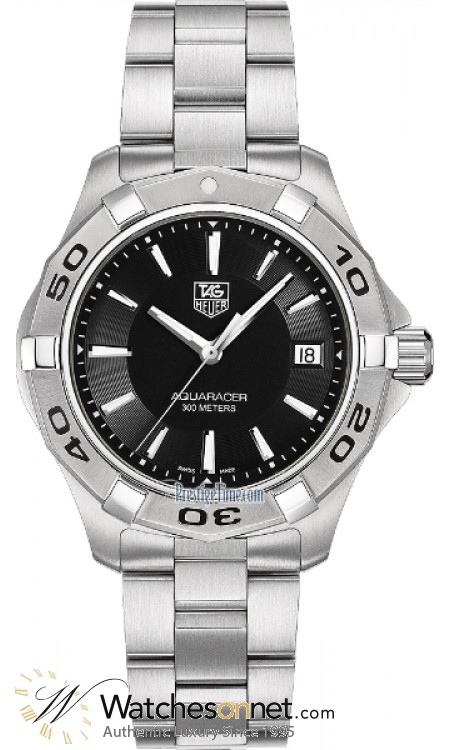 Tag Heuer Aquaracer  Quartz Men's Watch, Stainless Steel, Black Dial, WAP1110.BA0831
