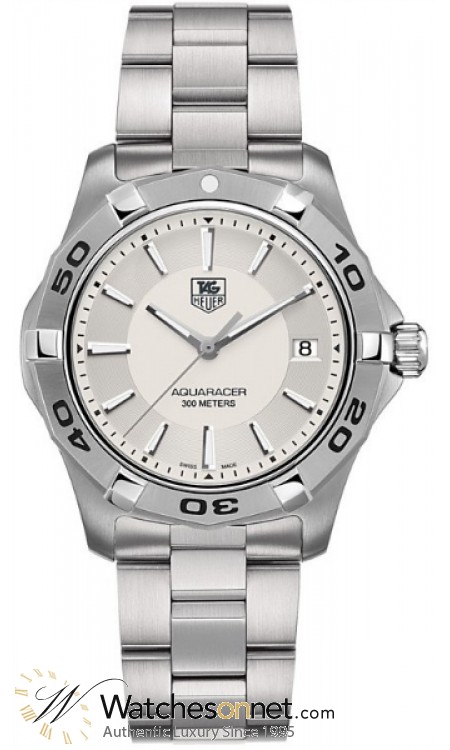 Tag Heuer Aquaracer  Quartz Men's Watch, Stainless Steel, Silver Dial, WAP1111.BA0831