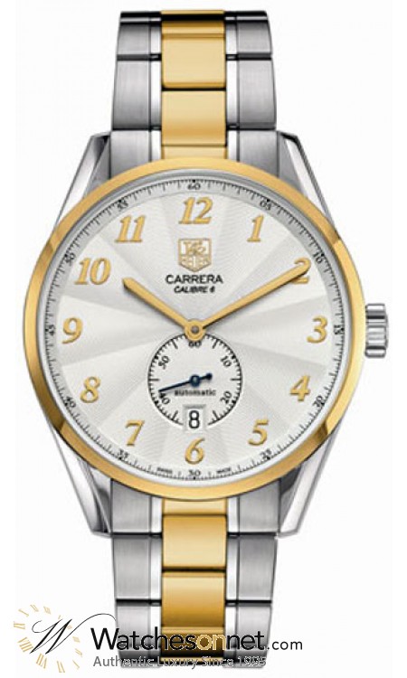 Tag Heuer Carrera  Automatic Men's Watch, 18K Yellow Gold, White Dial, WAS2150.BD0733