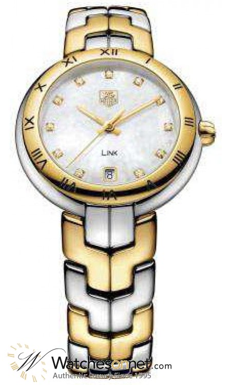 Tag Heuer Link  Quartz Women's Watch, 18K Yellow Gold, White Mother Of Pearl Dial, WAT1353.BB0962