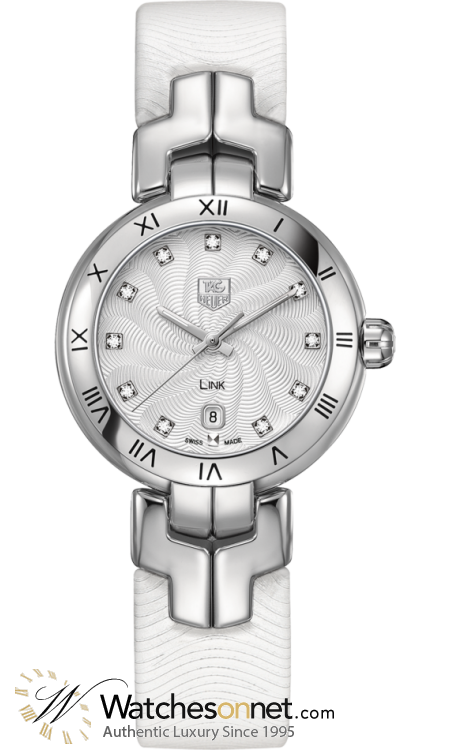 Tag Heuer Link  Quartz Women's Watch, Stainless Steel, Silver & Diamonds Dial, WAT1411.FC6316