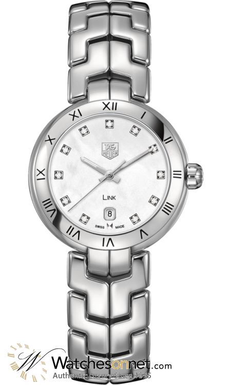 Tag Heuer Link  Quartz Women's Watch, Stainless Steel, Mother Of Pearl & Diamonds Dial, WAT1417.BA0954