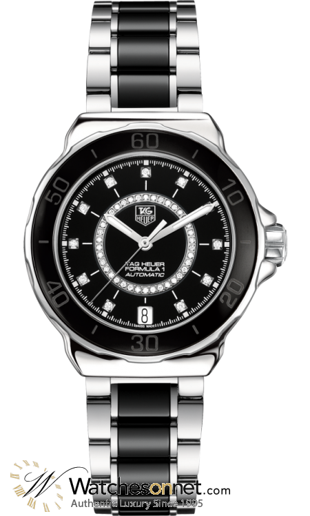 Tag Heuer Formula 1  Automatic Women's Watch, Stainless Steel, Black & Diamonds Dial, WAU2210.BA0859