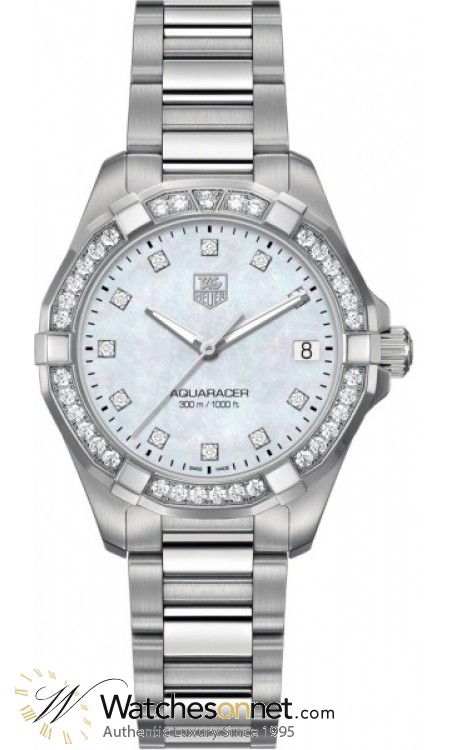 Tag Heuer Aquaracer  Quartz Women's Watch, Stainless Steel, Mother Of Pearl & Diamonds Dial, WAY1314.BA0915