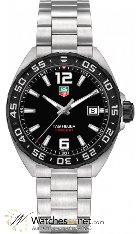 Tag Heuer Formula 1  Quartz Men's Watch, Stainless Steel, Black Dial, WAZ1110.BA0875