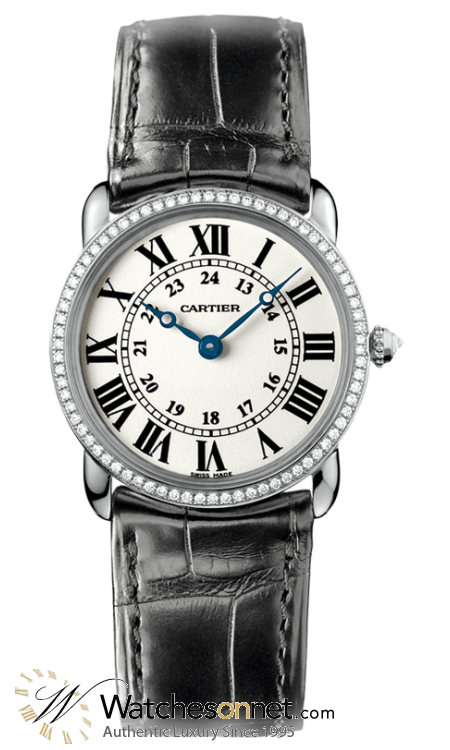 Cartier Ronde Louis  Automatic Men's Watch, 18K White Gold, Silver Dial, WR000251
