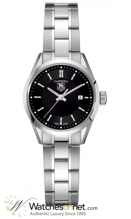 Tag Heuer Carrera  Quartz Women's Watch, Stainless Steel, Black Dial, WV1414.BA0793