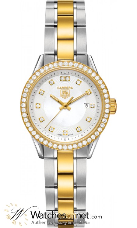 Tag Heuer Carrera  Quartz Women's Watch, 18K Yellow Gold, White Dial, WV1451.BD0797