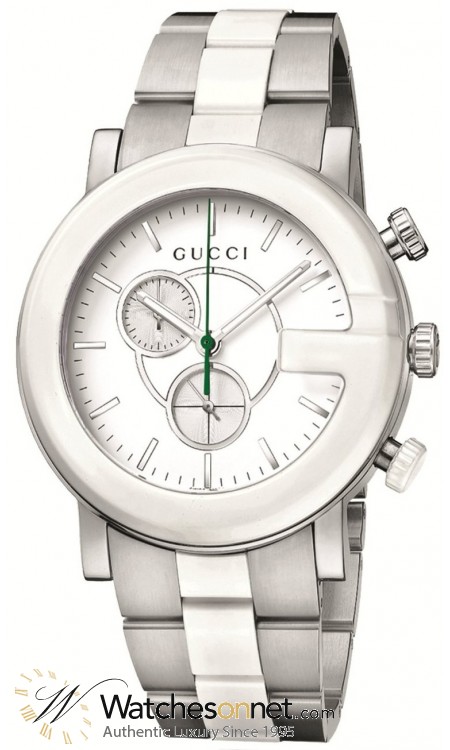 Gucci G-Chrono  Quartz Men's Watch, Stainless Steel, White Dial, YA101345