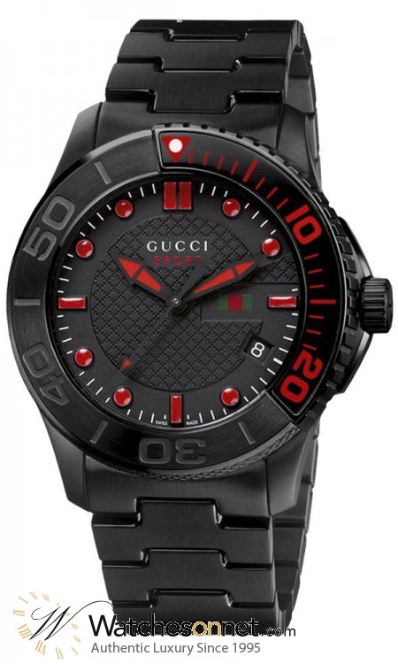 Gucci G-Timeless  Quartz Men's Watch, PVD, Black Dial, YA126230