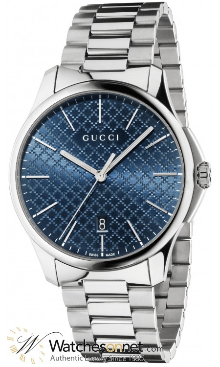 Gucci G-Timeless  Quartz Men's Watch, Stainless Steel, Blue Dial, YA126316