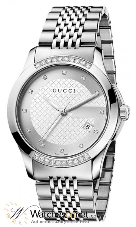 Gucci G-Timeless  Quartz Men's Watch, Stainless Steel, Silver Dial, YA126407