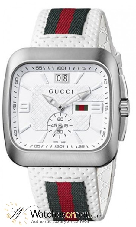 Gucci Gucci Coupe  Chronograph Quartz Men's Watch, Stainless Steel, White Dial, YA131303