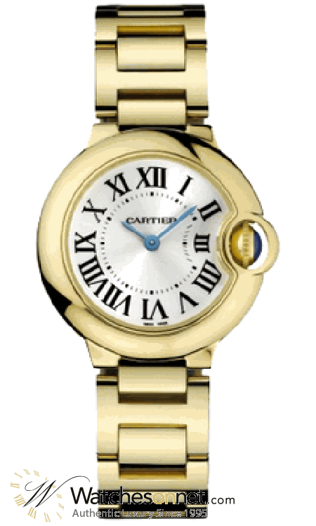 Cartier Ballon Bleu  Quartz Women's Watch, 18K Yellow Gold, Silver Dial, W69001Z2
