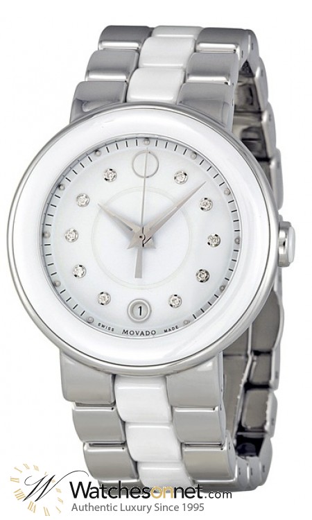 Movado Cerena  Quartz Women's Watch, Stainless Steel, White Dial, 606540