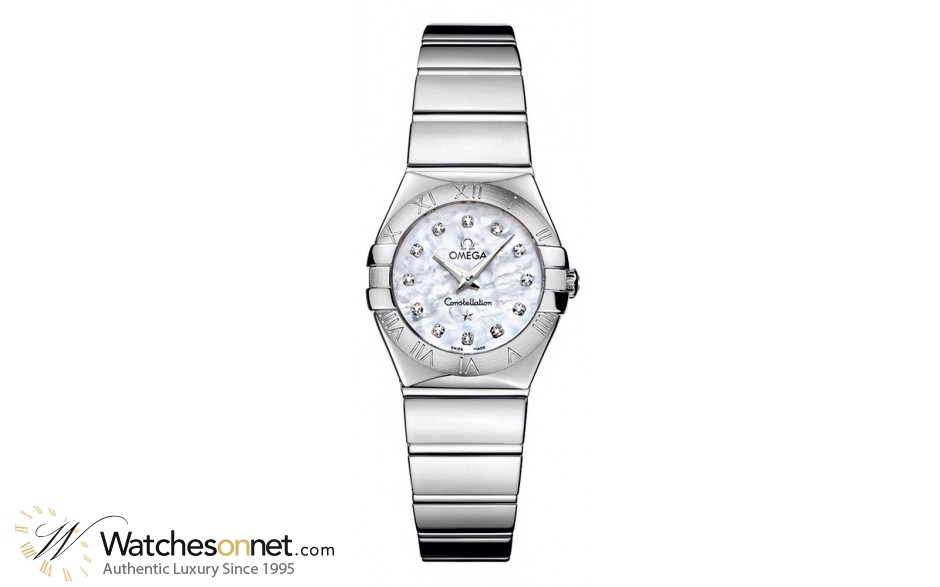 Omega Constellation  Quartz Women's Watch, Stainless Steel, Mother Of Pearl & Diamonds Dial, 123.10.24.60.55.002