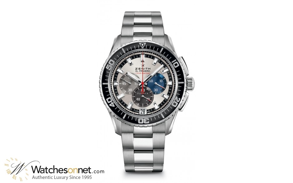 Zenith El Primero  Chronograph Automatic Men's Watch, Stainless Steel, Silver Dial, 03.2062.4057/69.M2060